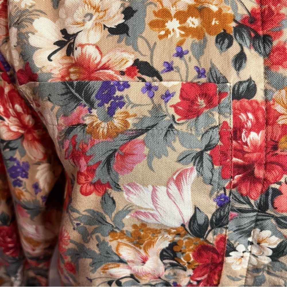 Orvis Floral Shirt S Made in USA Cotton Bold Garden Print Long Sleeve Button Up - Picture 3 of 10